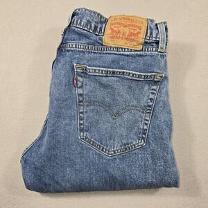 Levi's 505 Straight Fit Men's Jeans Size 32x30 Distressed Blue Denim Zip Fly